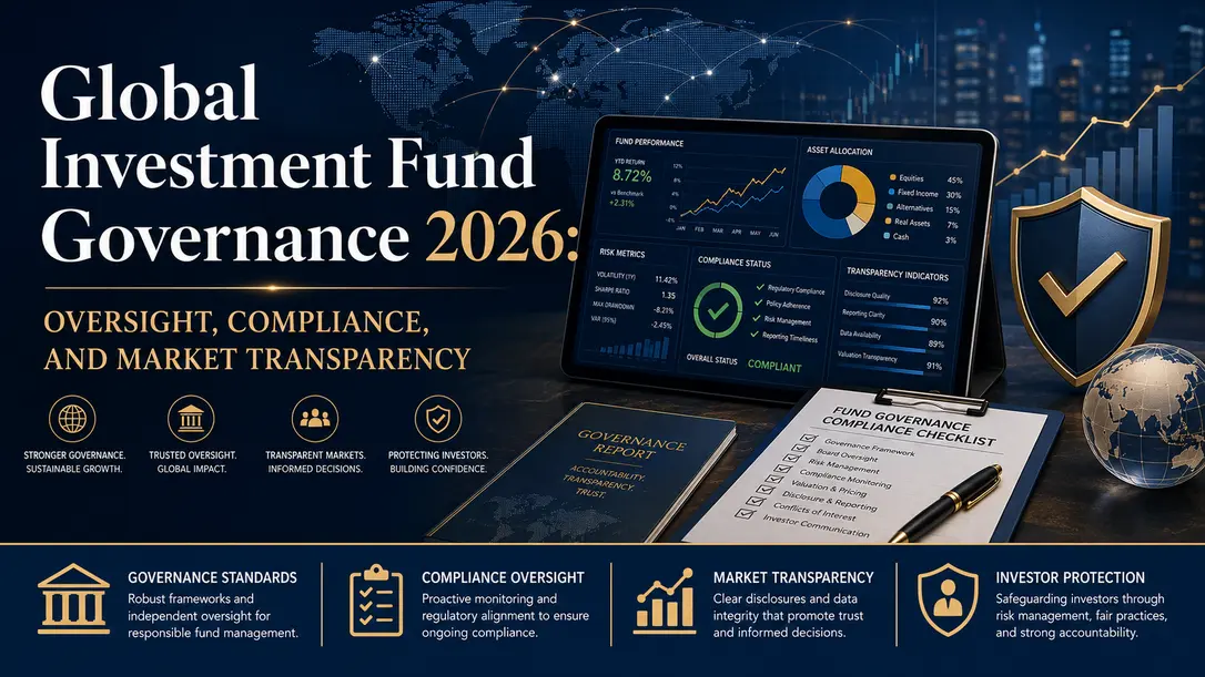 Institutional compliance officers analyzing investment fund governance 2026 regulatory metrics across global markets.