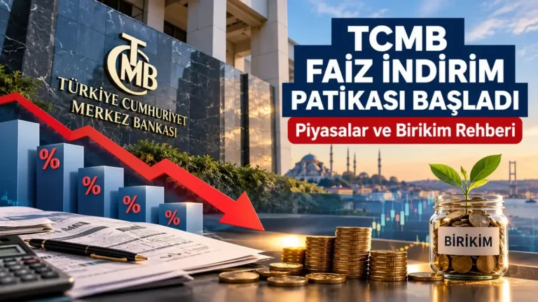 TCMB faiz indirim patikası ve piyasalar üzerindeki etkileri: Türkiye Cumhuriyet Merkez Bankası binası, düşen faiz oranlarını