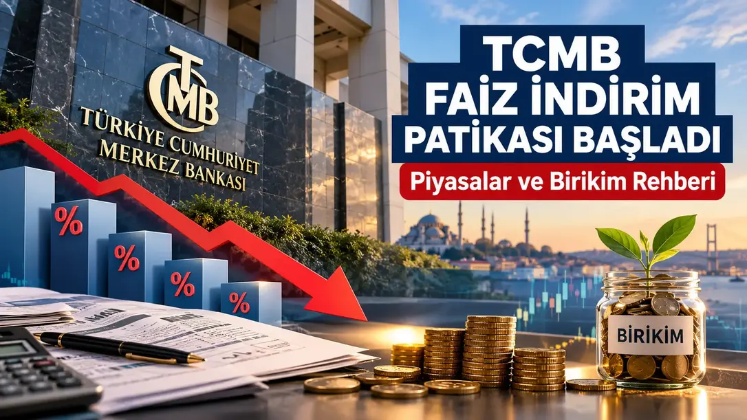 TCMB faiz indirim patikası ve piyasalar üzerindeki etkileri: Türkiye Cumhuriyet Merkez Bankası binası, düşen faiz oranlarını