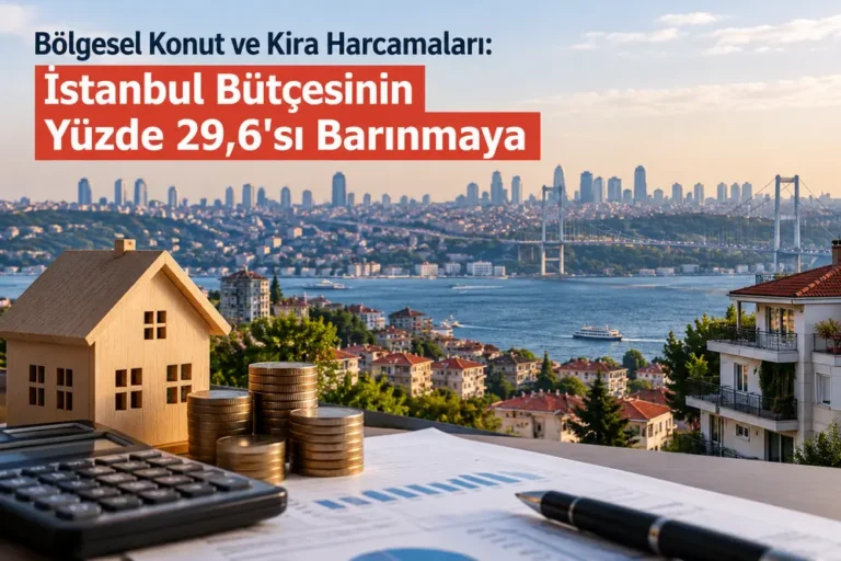 bölgesel konut ve kira harcamaları hakkında İstanbul’da konut ve kira harcamalarını temsil eden ev maketi, para desteleri ve